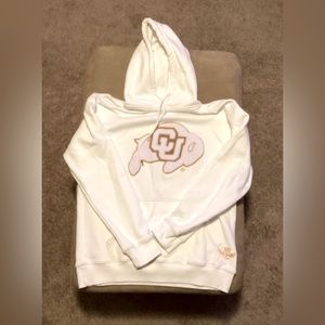 Anthony Lawrence Collection Colorado Buffs Hoodie. Varsity letter style logo.